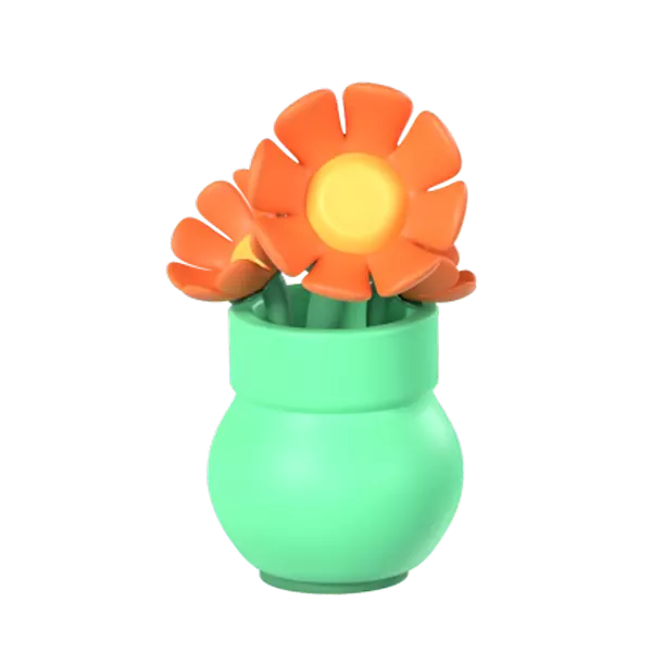 Flower Vase 3D Graphic