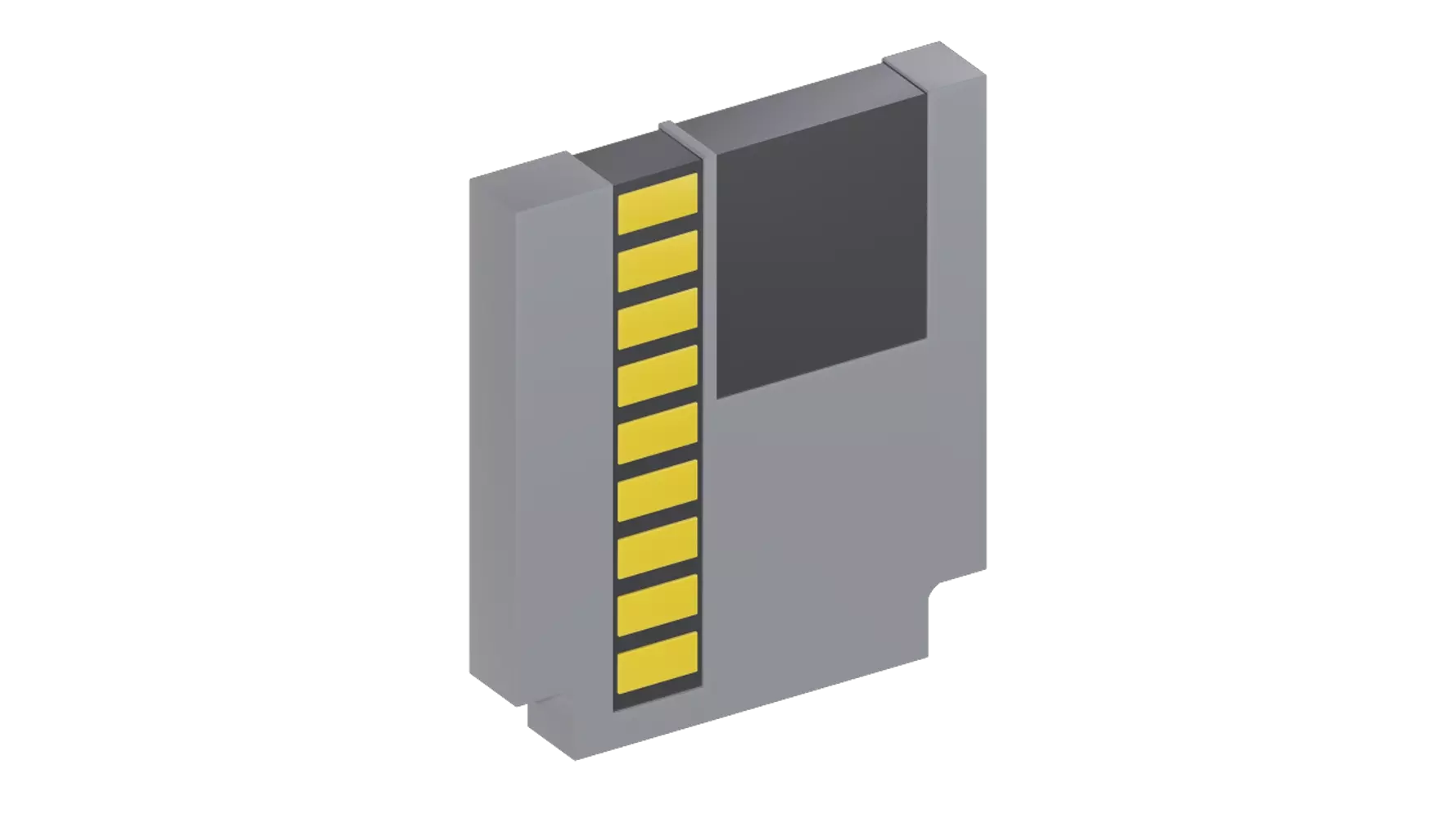 Retro Game ROM Cartridge 3D Graphic
