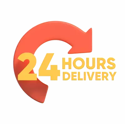 24 Hours Delivery 3D Badge Icon 3D Graphic