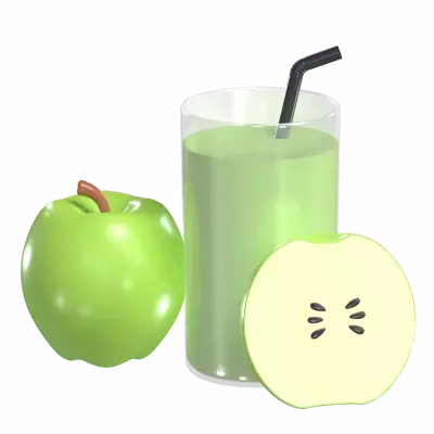 Green Apple Juice 3D Graphic