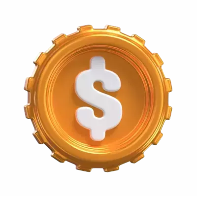 Dollar Coin Navigating Financial Realms In 3D Currency 3D Graphic