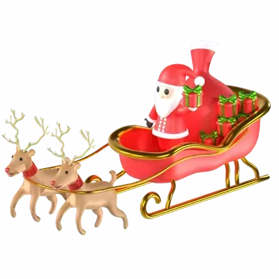 Santa Claus riding a sleigh Christmas gift exchange gift Christmas