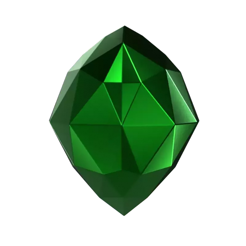 Elegant 3D Diamond Gem Flat Back 3D Graphic