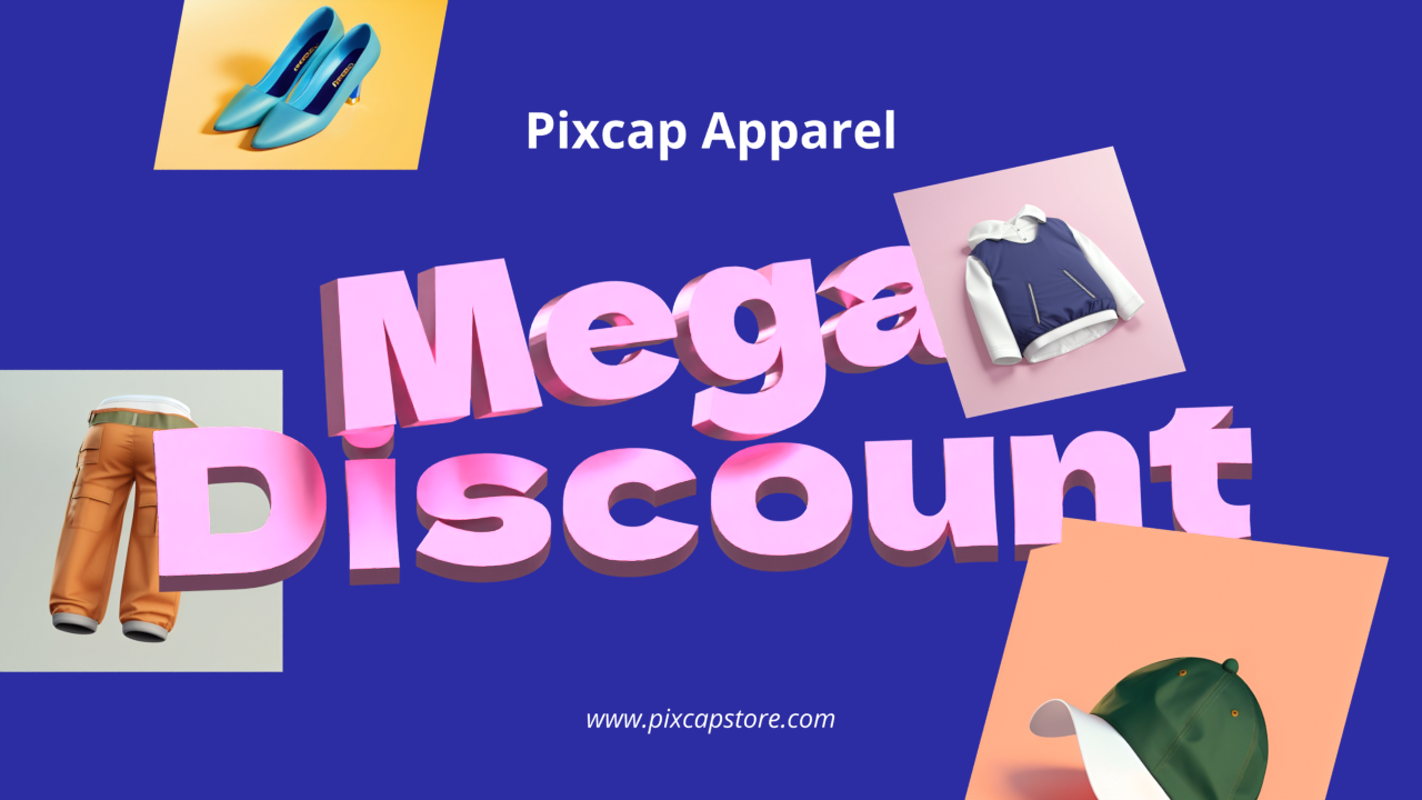 Mega Discount Banner with Product Pictures 3D Template