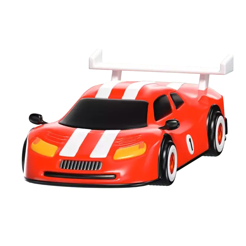 3D Orange Racing Car Model High Speed Automotive  3D Graphic