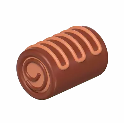 Chocolate Cake Roll 3D Model 3D Graphic
