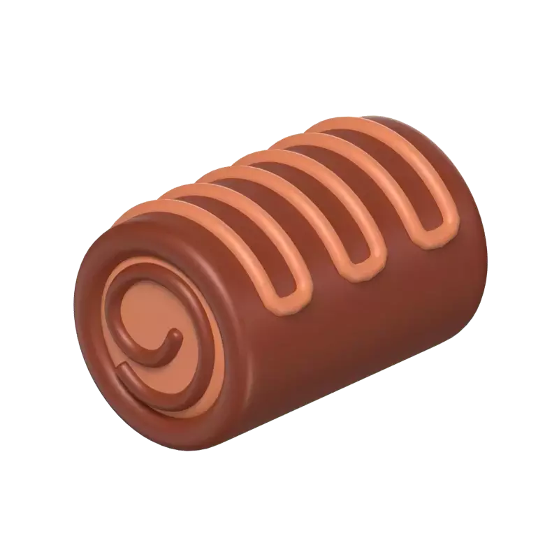 Chocolate Cake Roll 3D Model