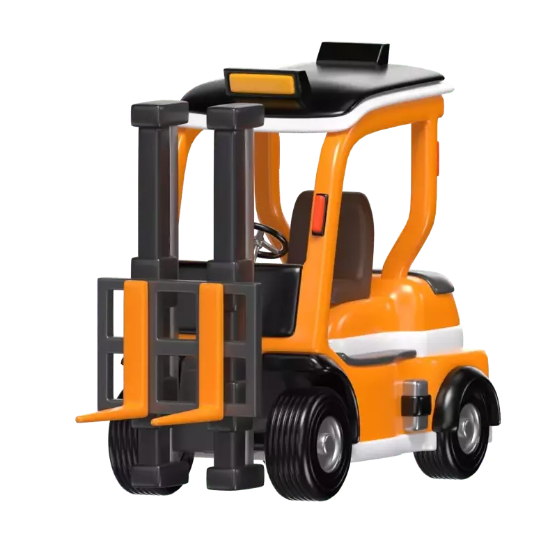 3D Forklift Model Industrial Lifting Power 3D Graphic
