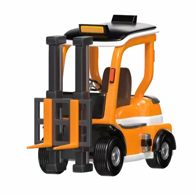 3D Forklift Model Industrial Lifting Power 3D Graphic