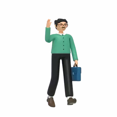 Teacher Walking 3D Illustration