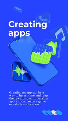 Creating Apps with Phone and Apps Illustration for Carousel Design 3D Template
