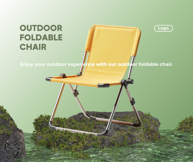 Product Display for Foldable Chair with Natural Outdoor Environment 3D Template 3D Template