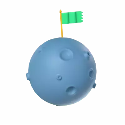 Flag On Planet 3D Graphic