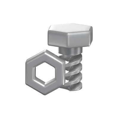 3D A Pair Of Bolt And Nut 3D Graphic