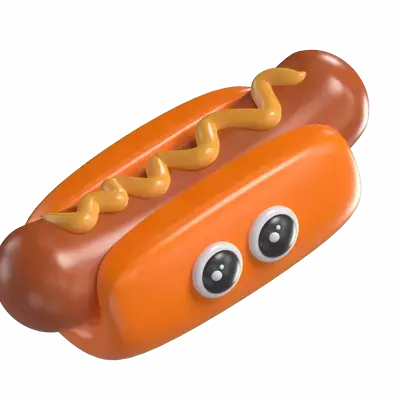 Hot Dog 3D Graphic
