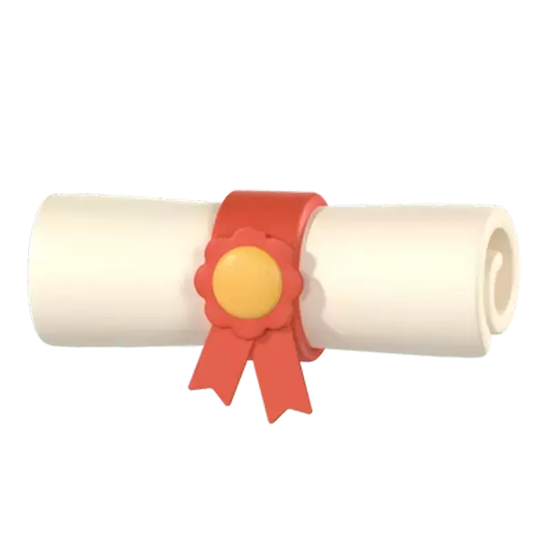 Rolled Up Diploma 3D Graphic