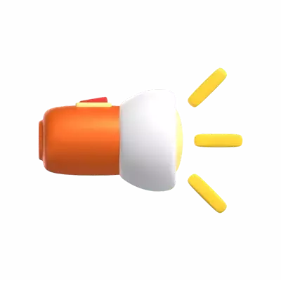 Flashlight 3D Icon Model For UI 3D Graphic