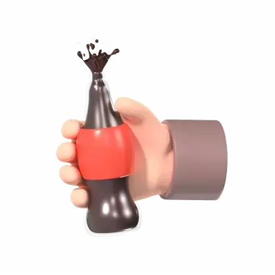 Hand Holding Bottle 3D Graphic