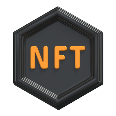 3D NFT Badge Model Of The Tokenization 3D Graphic