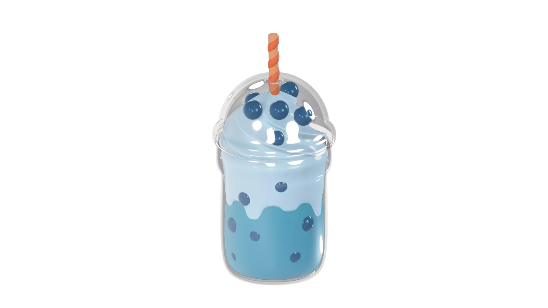 Bubble Tea Blue 3D Graphic