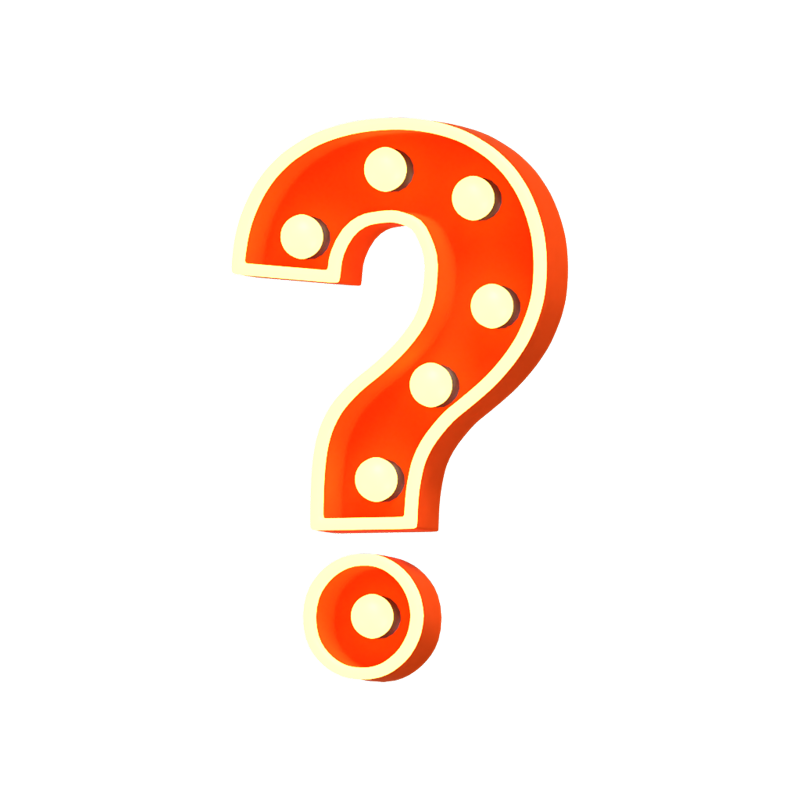 Question Mark  Symbol 3D Shape Marquee Lights Text 3D Graphic
