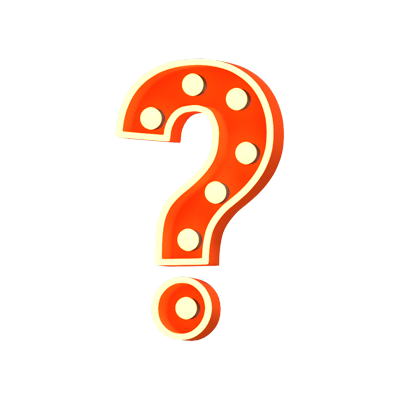 Question Mark  Symbol 3D Shape Marquee Lights Text 3D Graphic