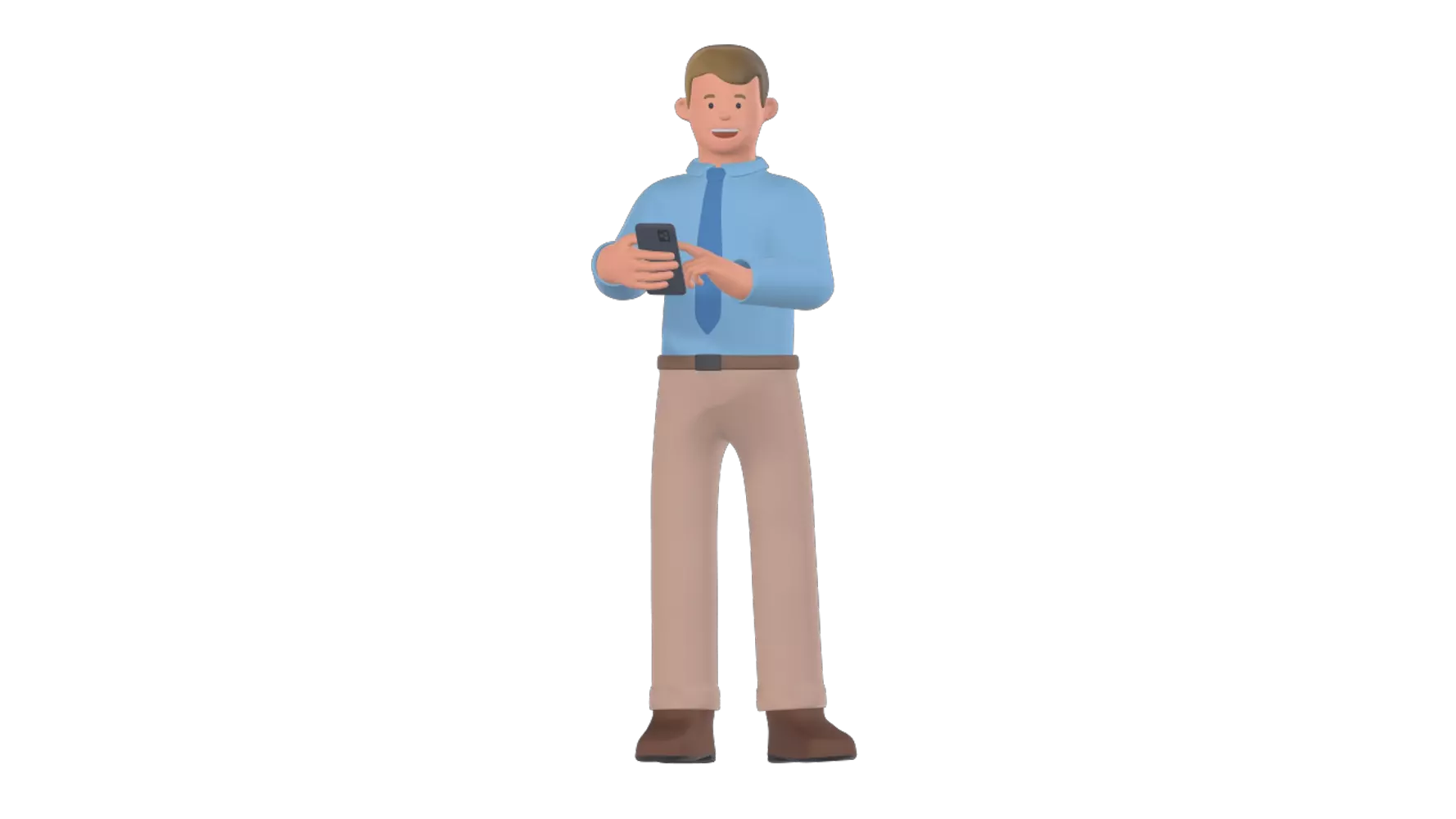 Business Man Bring Phone 3D Graphic