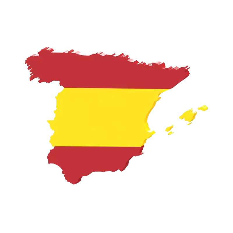 3D Spain Flag Inside Its Territory Model 3D Graphic