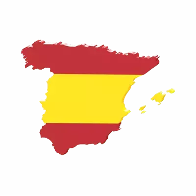 3D Spain Flag Inside Its Territory Model 3D Graphic