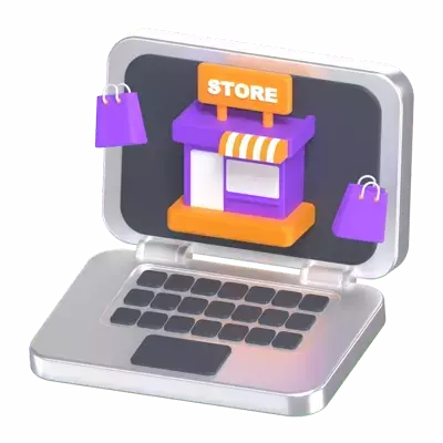 Online Store 3D Illustration