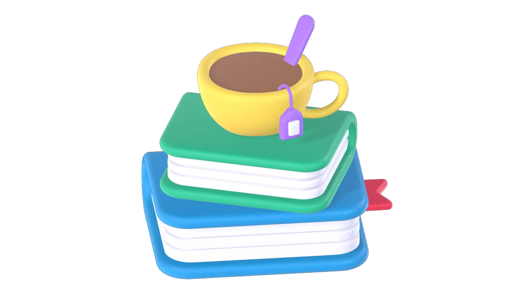 Tea Cup And Book 3D Graphic