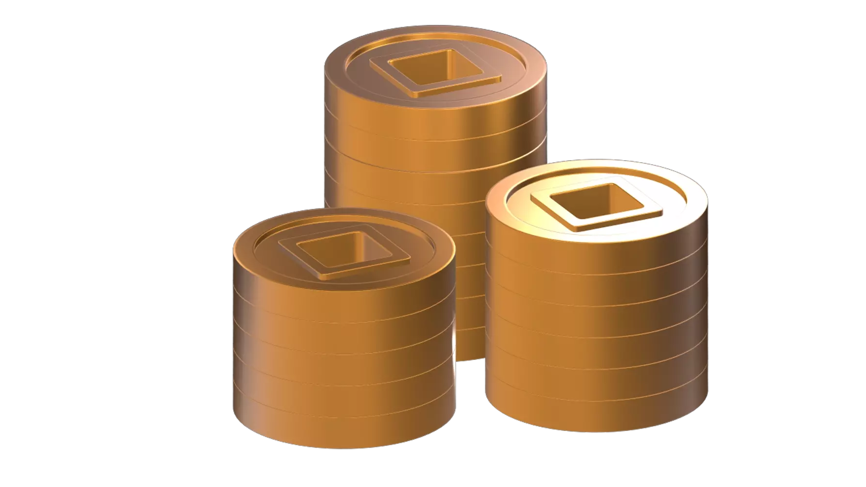 Chinese Gold Coin Stack 3D Graphic