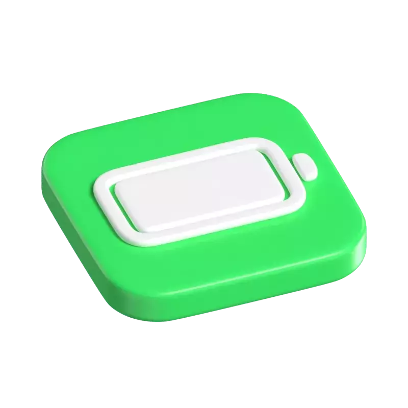 iOS Battery 3D Button 3D Graphic