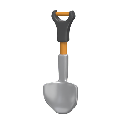 3D Shovel Icon Model For Builder 3D Graphic