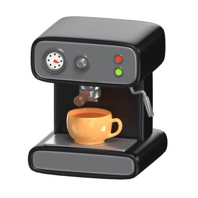 3D Coffee Machine Serving Cup Model Brewing Perfection 3D Graphic