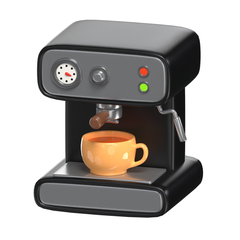 3D Coffee Machine Serving Cup Model Brewing Perfection 3D Graphic