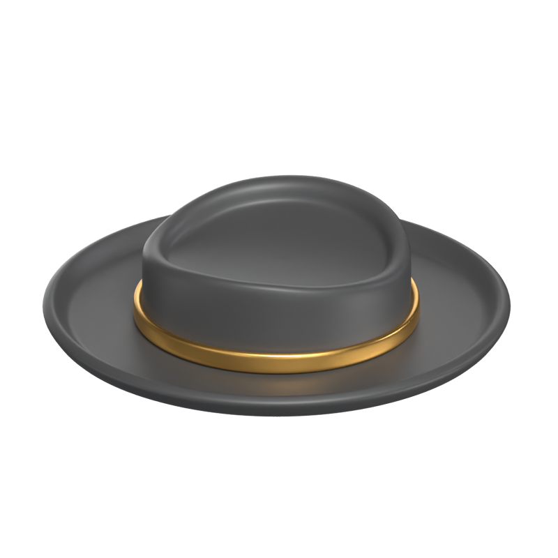 Men Round Hat 3D Icon Model 3D Graphic