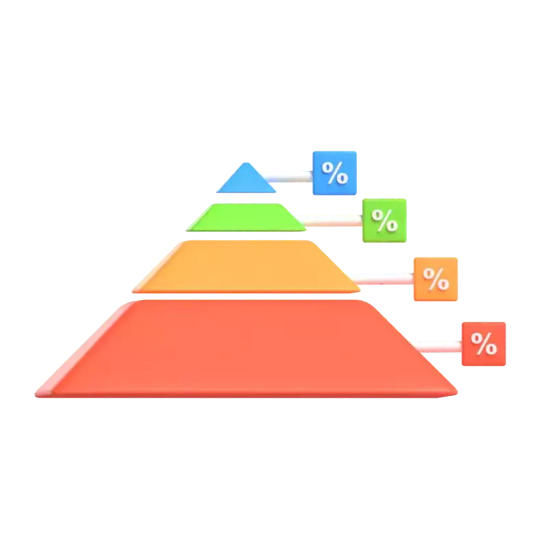 Pyramiden-Diagramm 3D Graphic