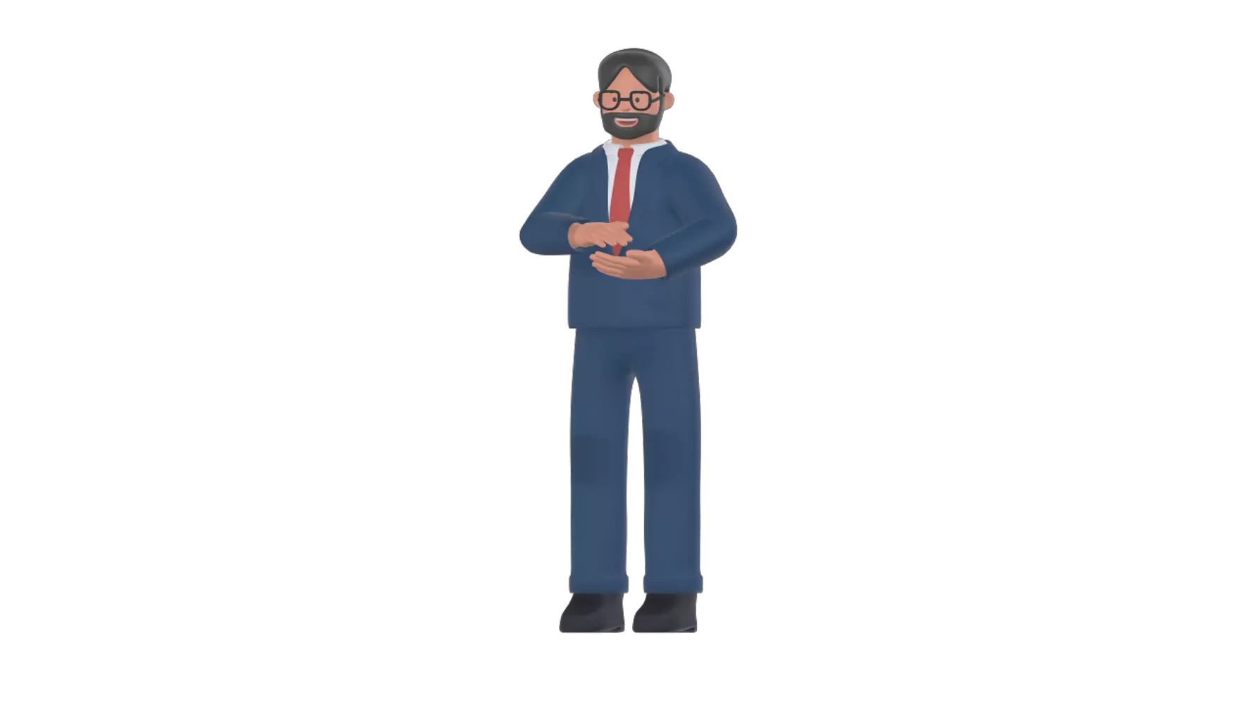 Business Man Clapping Hands 3D Graphic