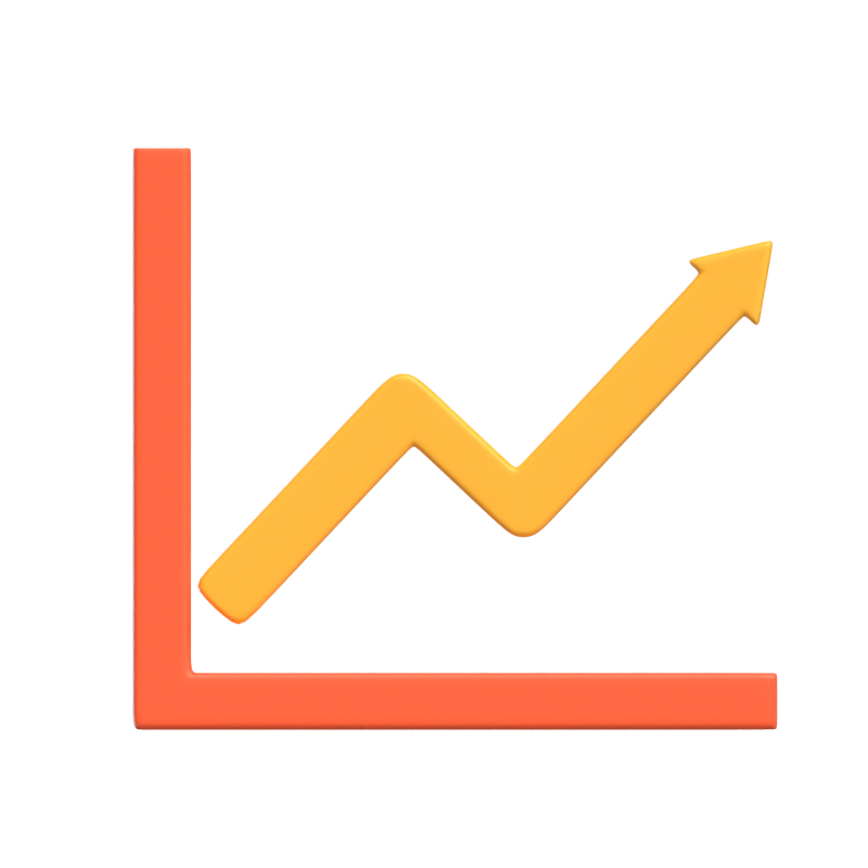 Upward Line Chart 3D Model 3D Graphic