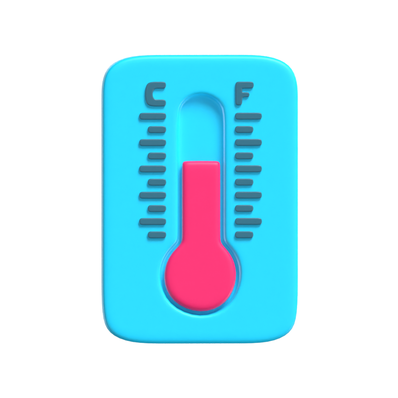 Thermometer 3D-Symbol Modell für Wissenschaft