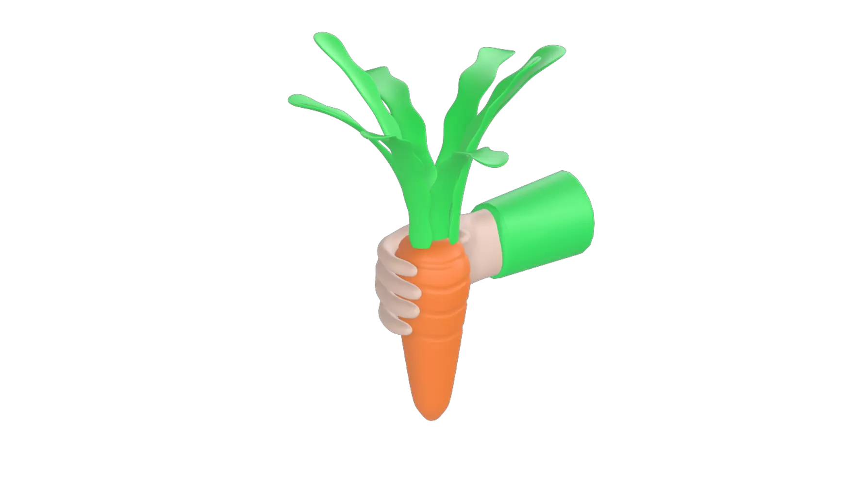 Hand Holding Carrot 3D Graphic