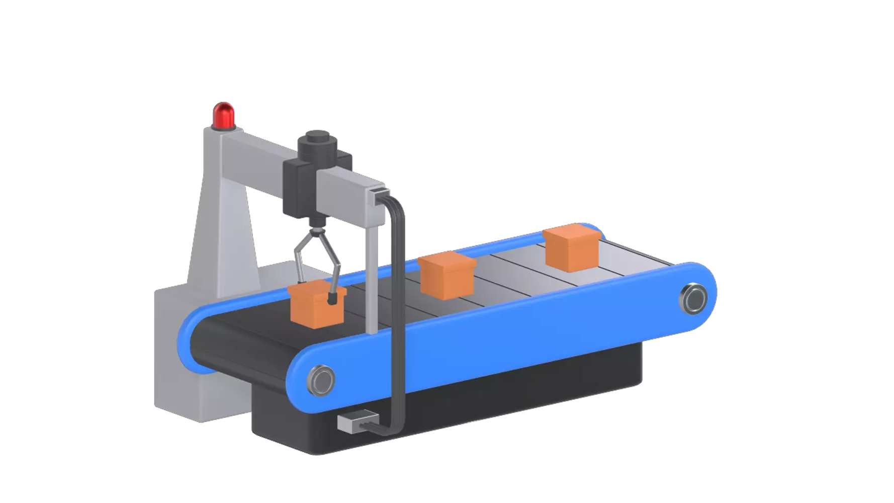 Robot Conveyor Belt 3D Graphic
