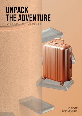 Terracota Suitcase Travel Poster Advertising A4 3D Template 3D Template