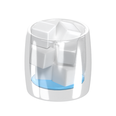 3D Glass Of Water With Ice Cubes 3D Graphic