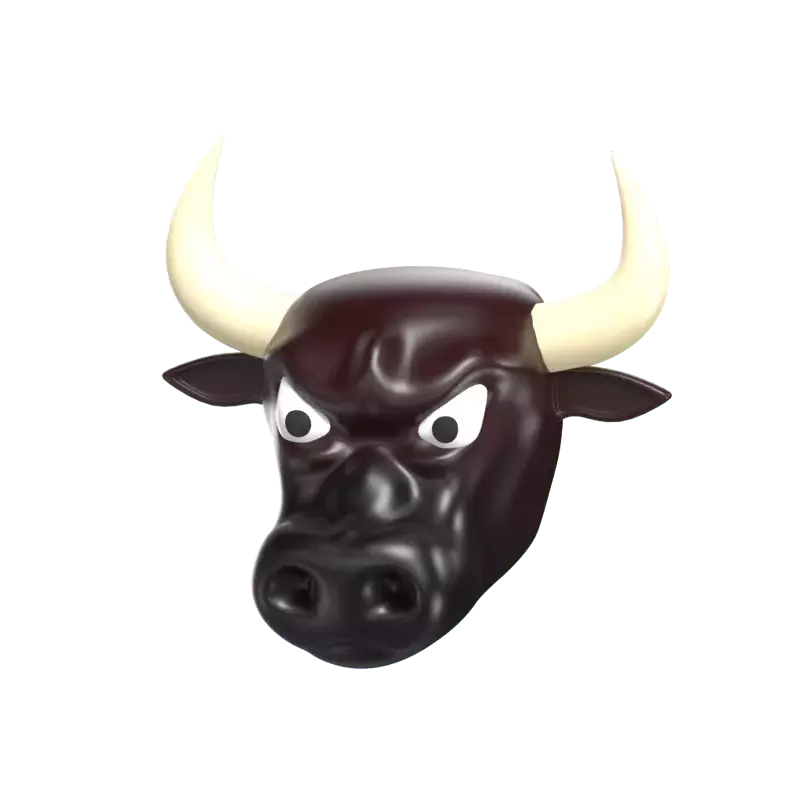 Bull Head 3D Icon Model To Represent The Bullfight 3D Graphic