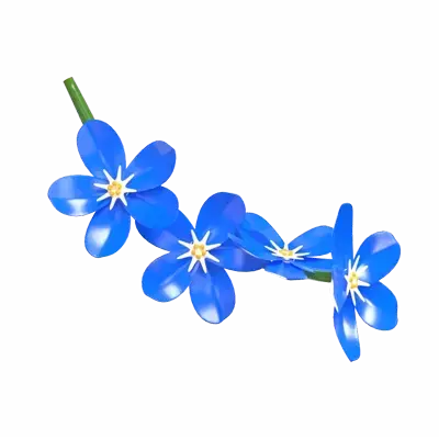 Forget Me Not Delight Captivating 3D Floral Display 3D Graphic