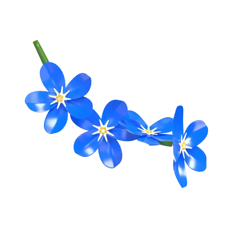 Forget Me Not Delight Captivating 3D Floral Display 3D Graphic