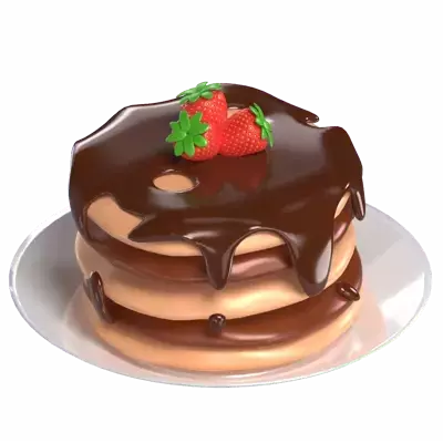 Chocolate Pancake Strawberry 3d model--84d1efd4-8024-4617-9449-470d61598818