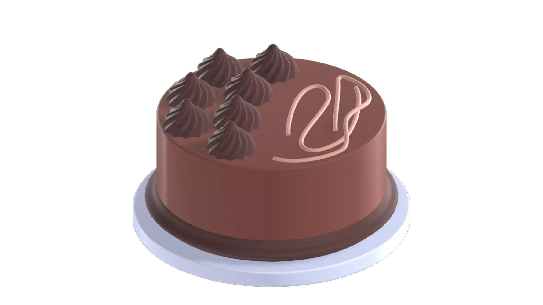 Cake With Chocolate Cream 3D Graphic